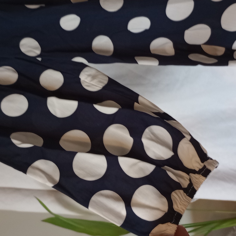 Croft & Ivy Navy/White polka dot blouse - Picture 2 of 4